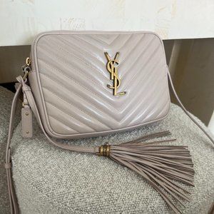 YSL Lou Camera Bag in Quilted Leather - Light Beige